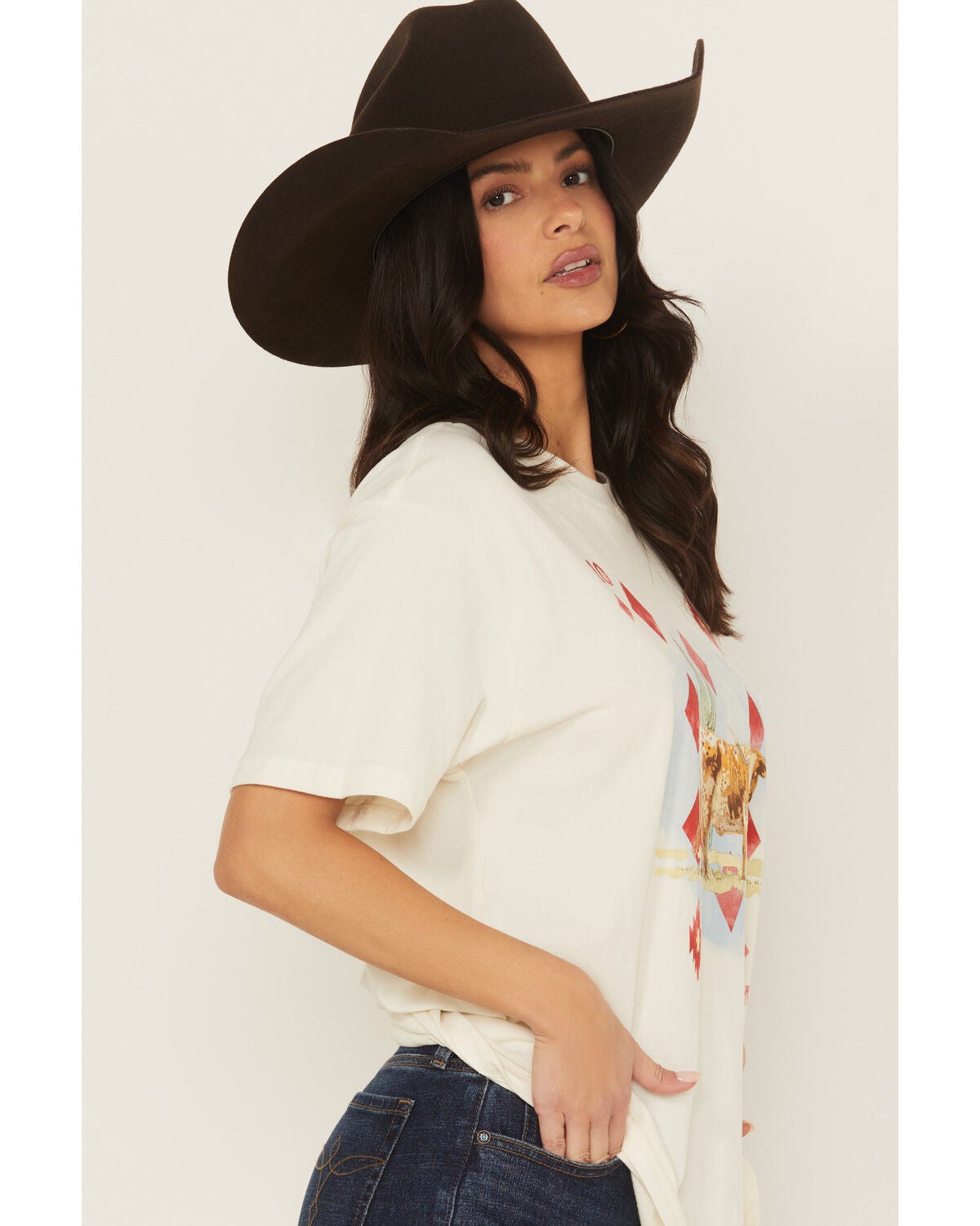 Image #2 - Ariat Women's Aces Short Sleeve Graphic Tee, Cream, hi-res