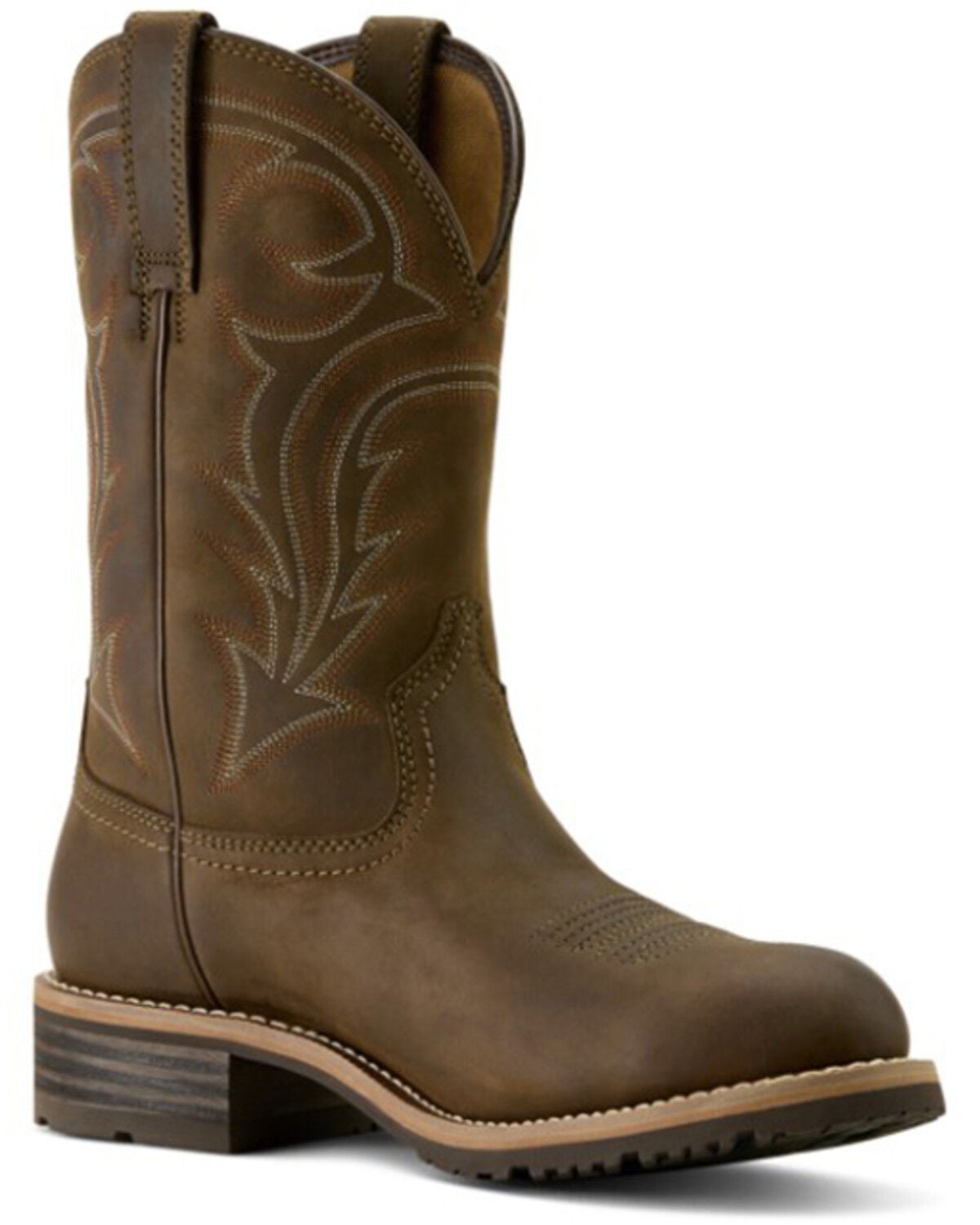 Ariat Men's Hybrid Rancher Waterproof Performance Western Boots - Round Toe, Brown, hi-res