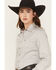 Image #2 - Cinch Women's Striped Long Sleeve Button-Down Western Shirt, Grey, hi-res