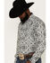 Image #2 - Cowboy Hardware Men's Bandana Print Long Sleeve Pearl Snap Shirt, Grey, hi-res