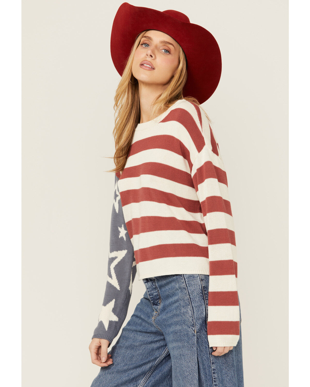 Image #2 - White Crow Women's Americana Sweater, Red, hi-res