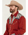Image #2 - Scully Gunfighter Long Sleeve Pearl Snap Western Shirt, Red, hi-res