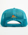 Image #3 - Shyanne Women's Cowgirl Summer Ball Cap, Teal, hi-res