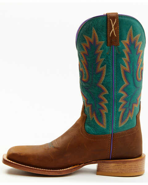 Image #3 - Twisted X Women's 11" Tech X Western Boots - Broad Square Toe, Chocolate/turquoise, hi-res