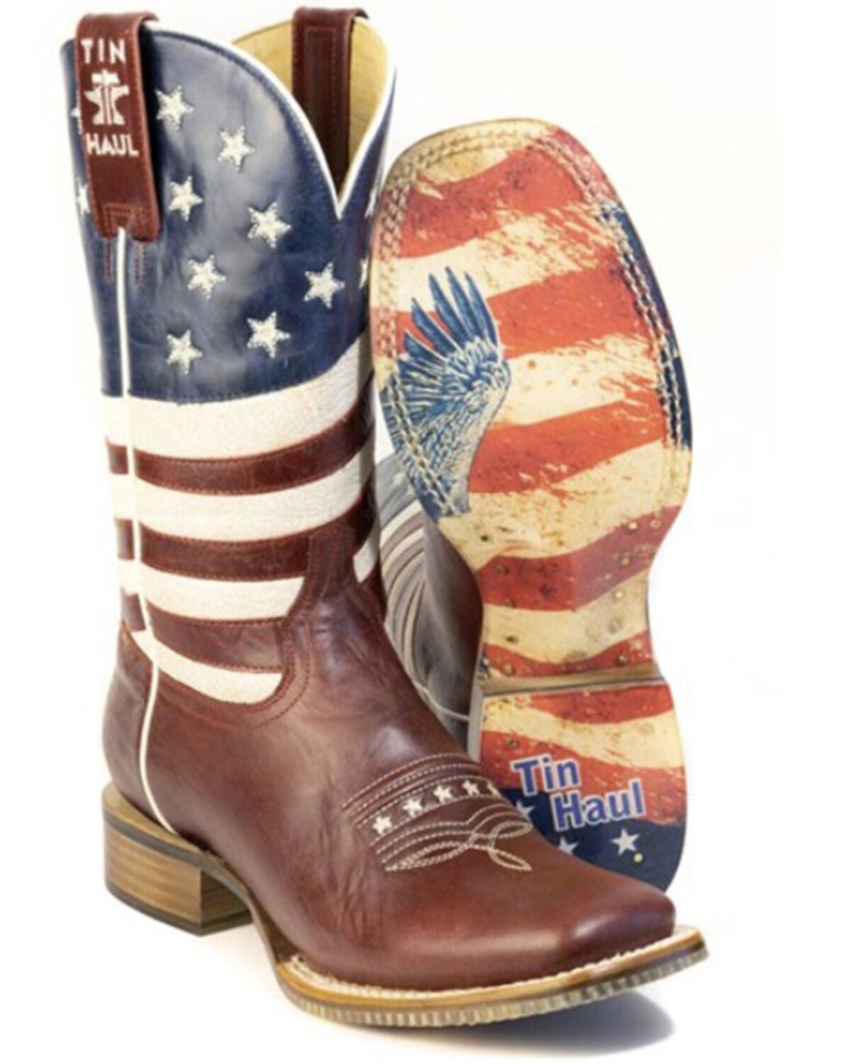 Image #2 - Tin Haul Women's USA 1776-2026 Western Boots - Broad Square Toe, Red, hi-res