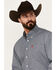 Image #2 - Cinch Men's Diamond Print Long Sleeve Button-Down Western Shirt, Multi, hi-res