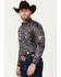 Image #2 - RANK 45® Men's Forkwood Southwestern Print Long Sleeve Button-Down Shirt, Charcoal, hi-res
