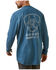 Image #2 - Ariat Men's Rebar Workman Blueprint Long Sleeve Graphic T-Shirt, Blue, hi-res