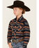 Image #2 - Rock & Roll Denim Boys' Southwestern Print Long Sleeve Snap Western Shirt, Peach, hi-res