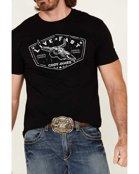 Cody James Men's Live Fast Graphic Short Sleeve T-Shirt , Black, hi-res