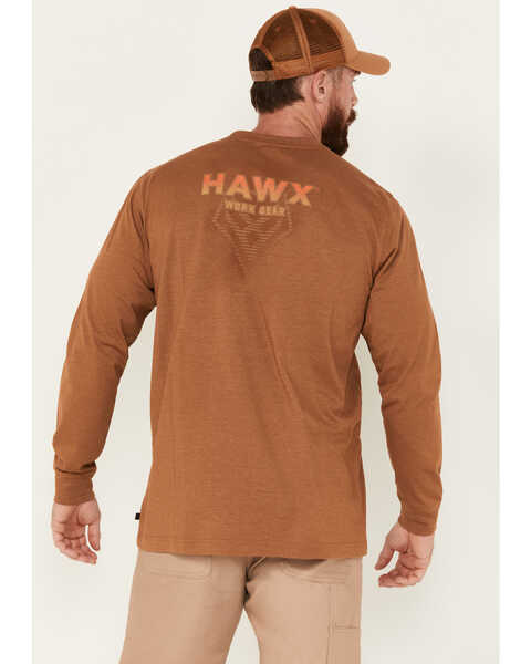 Image #4 - Hawx Men's Ombre Long Sleeve Graphic Work T-Shirt, Rust Copper, hi-res