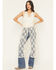 Image #2 - Listicle Women's Sleeveless Floral Lace Tie Front Kimono, Ivory, hi-res