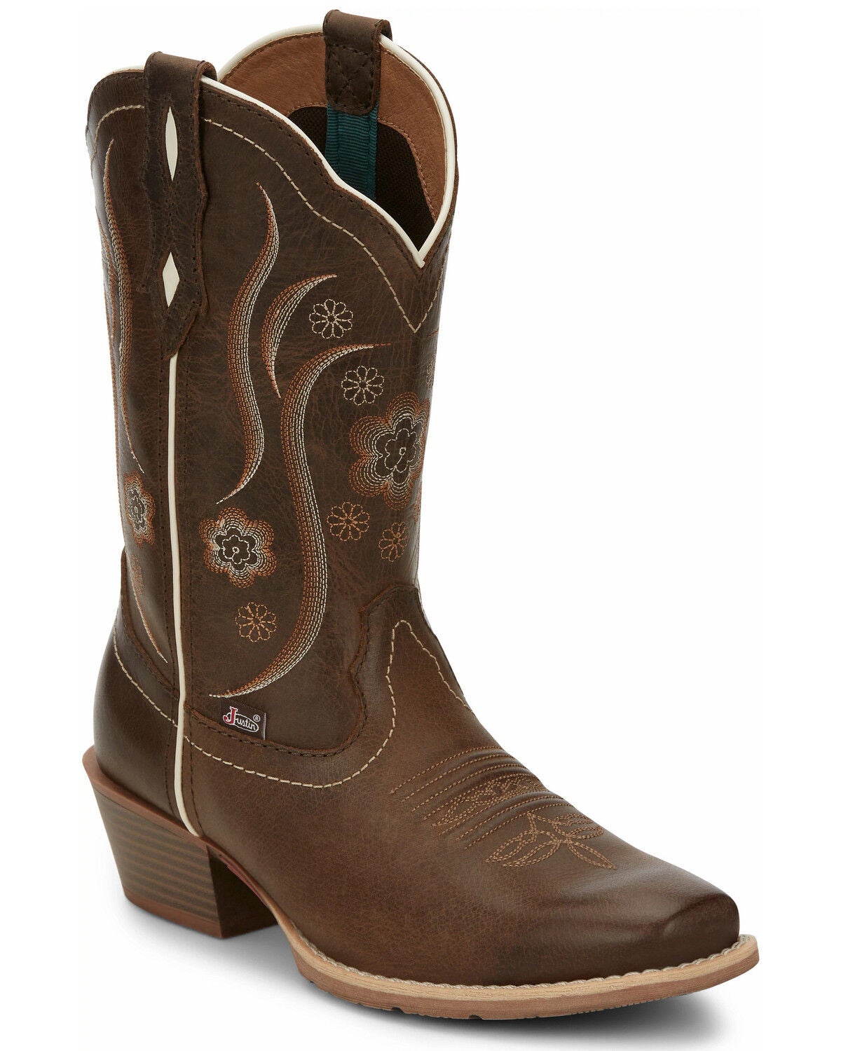 Justin Women's Jesse Brown Western Boots - Square Toe, Brown, hi-res
