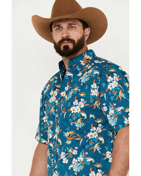 Image #2 - Ariat Men's Keon Classic Fit Western Shirt, Teal, hi-res