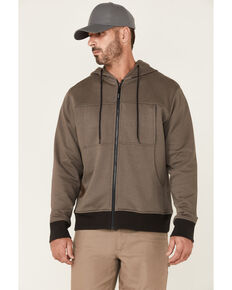 Wrangler Riggs Men's Grey Tough Layer Zip-Front Hooded Work Sweatshirt, Grey, hi-res