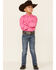 Cinch Boys' Hot Pink Long Sleeve Shirt, Pink, hi-res