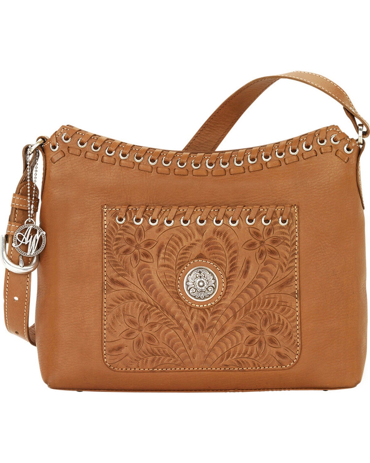 American West Golden Harvest Moon Shoulder Bag, Tan, hi-res