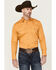 Image #1 - Gibson Men's Solid Long Sleeve Pearl Snap Western Shirt , Gold, hi-res