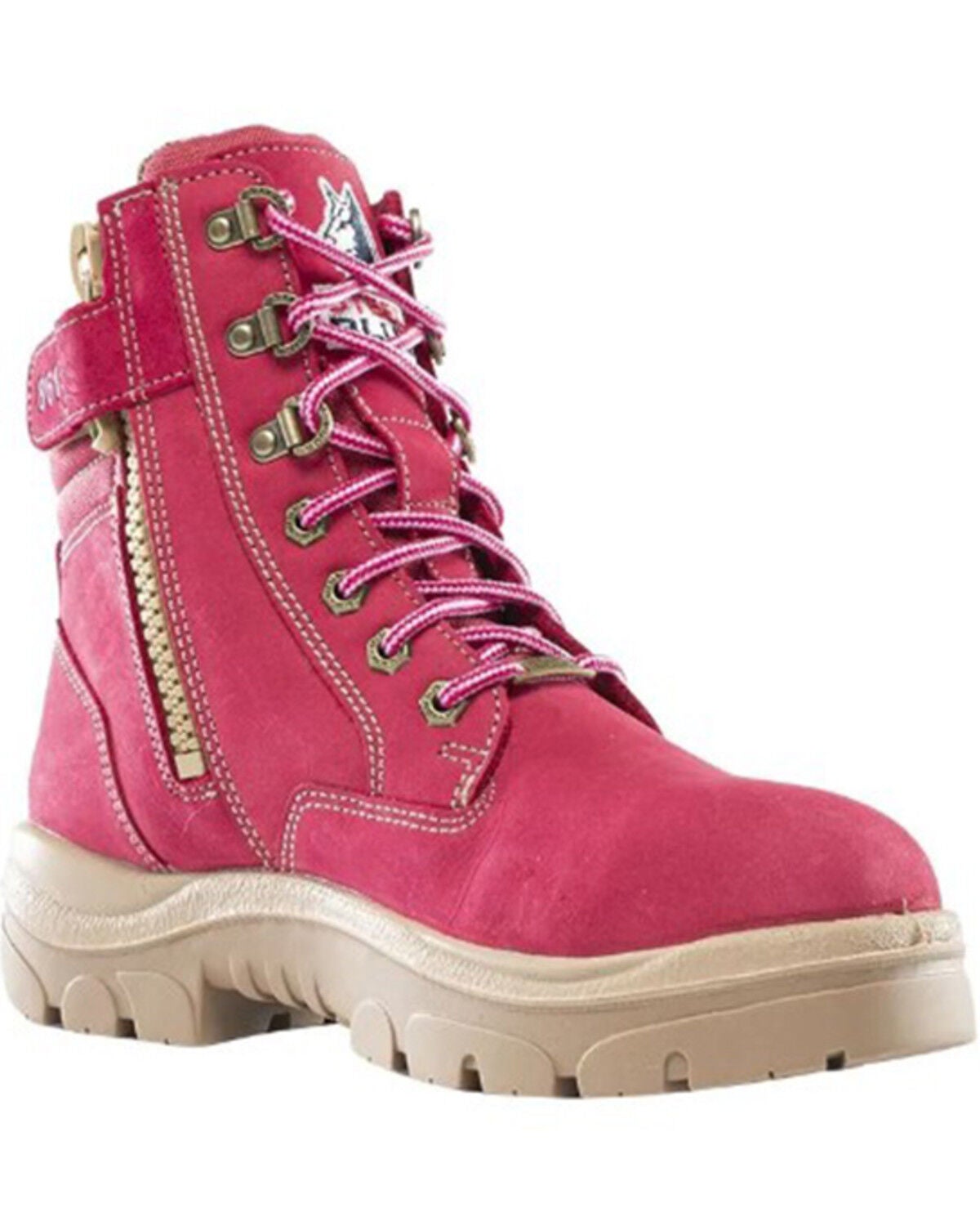 Steel Blue Women's Southern Cross Zip Work Boots - Steel Toe, Pink, hi-res