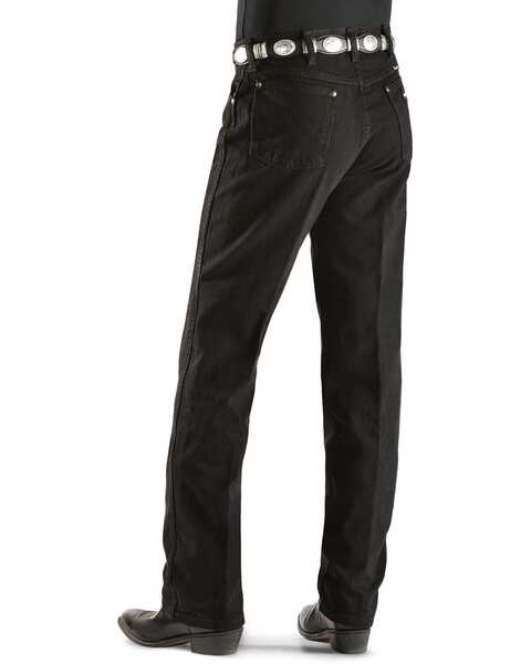 Wrangler Men's 13MWZ Silver Edition Cowboy Cut Original Straight Jeans, Black Denim, hi-res