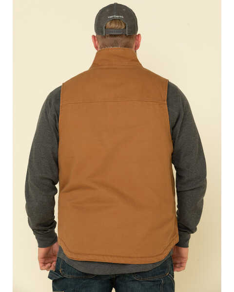 Image #2 - Carhartt Men's Brown Washed Duck Sherpa Lined Mock Neck Work Vest , Brown, hi-res