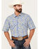 Resistol Men's Miramar Plaid Print Short Sleeve Button Down Western Shirt, Light Purple, hi-res