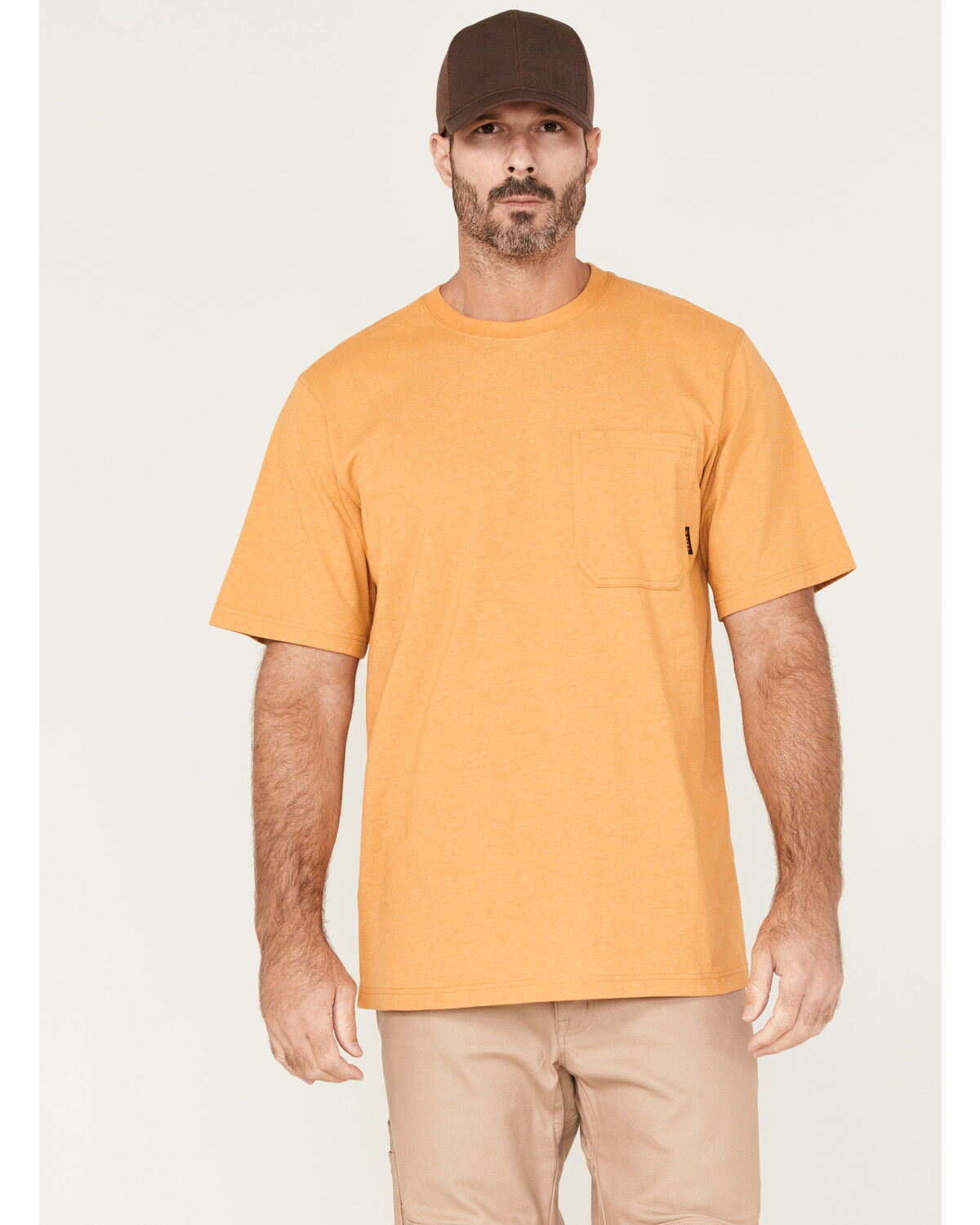 Image #1 - Hawx Men's Forge Work Pocket T-Shirt, Yellow, hi-res