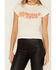 Wrangler Women's Shrunken Band Short Sleeve Graphic Tee, Ivory, hi-res