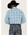 Image #4 - Wrangler Retro Men's Paisley Plaid Print Long Sleeve Snap Western Shirt , Blue, hi-res