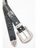 Image #2 - Shyanne Women's Croc Print Bling Arrow Belt, Black, hi-res