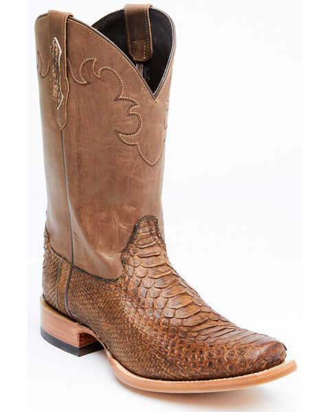 Cody James Men's Python Western Boots - Square Toe, Brown, hi-res