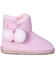 Image #1 - Cloud Nine Girls' Sheepskin Pom Pom Boots - Round Toe, Pink, hi-res