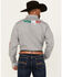 Image #4 - Wrangler Men's Mexico Flag Logo Geo Print Long Sleeve Button-Down Western Shirt, Grey, hi-res