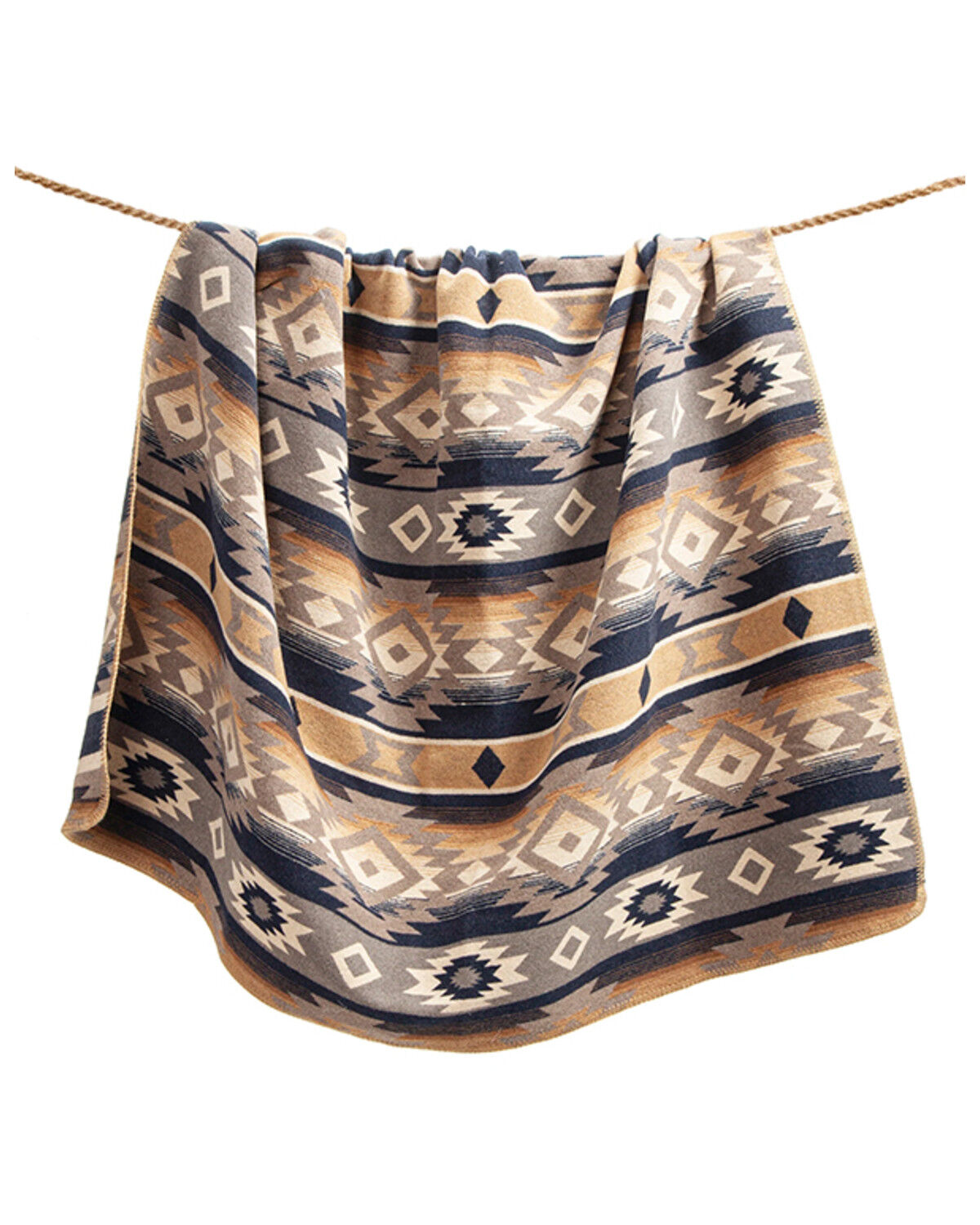 Image #2 - HiEnd Accents 3pc Taos Wool Blend Blanket Set - King, Multi, hi-res