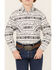 Image #3 - Panhandle Boys' Southwestern Print Long Sleeve Snap Western Shirt , White, hi-res