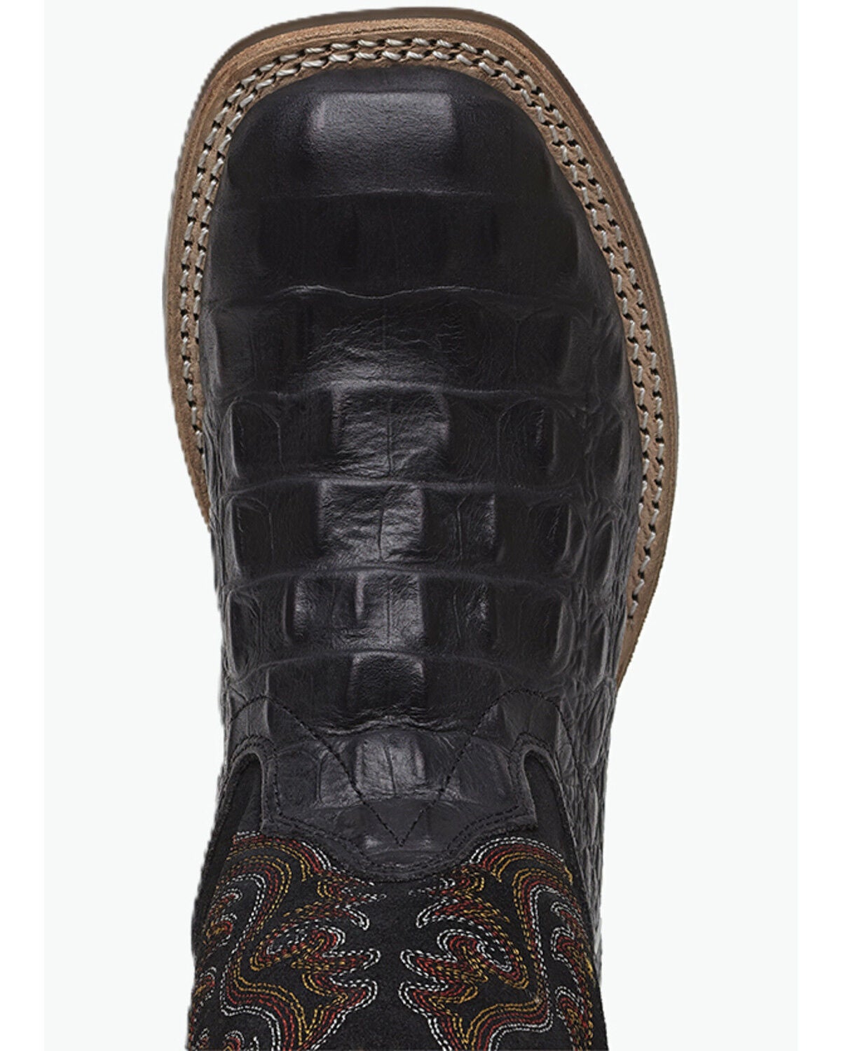 Image #6 - Old West Little Boys' Faux Alligator Western Boots - Broad Square Toe, Black, hi-res