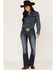 Ariat Women's R.E.A.L. Vicky Medium Wash Mid Rise Embroidered Bootcut Jeans, Blue, hi-res