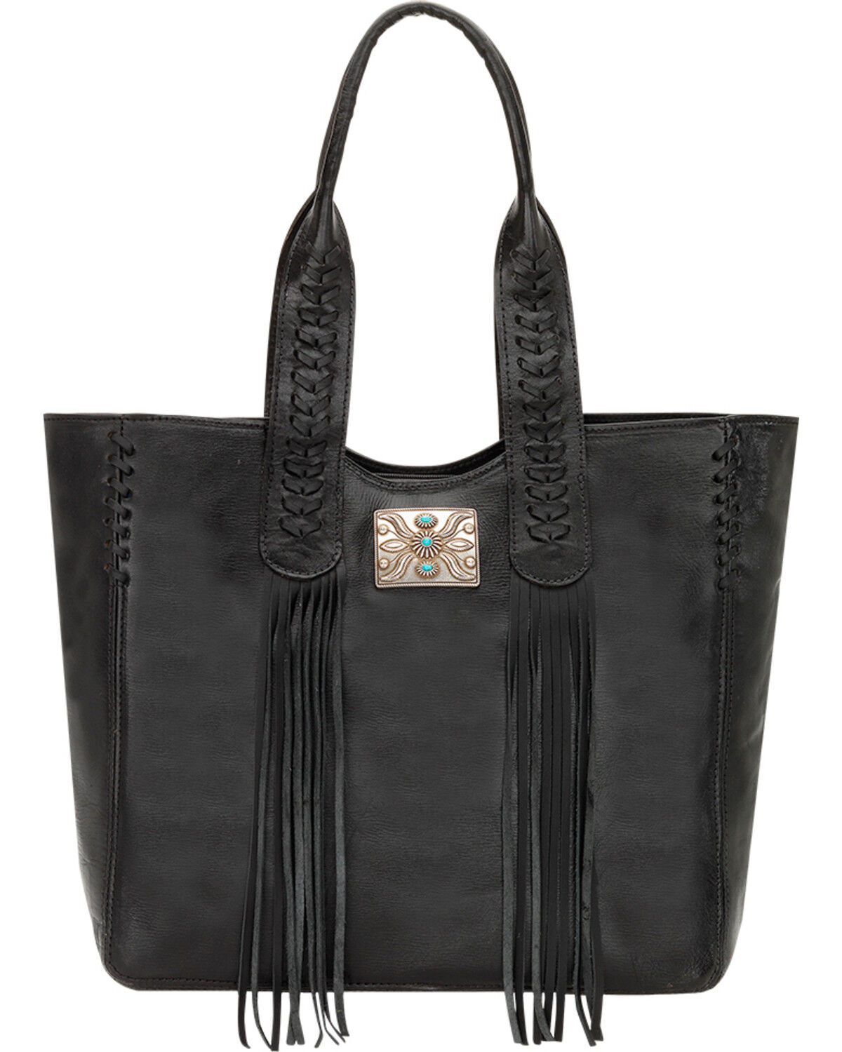 Image #1 - American West Black Mojave Canyon Large Zip Top Tote, Black, hi-res