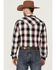 Image #4 - Roper Men's Large Ombre Plaid Long Sleeve Snap Western Shirt, Black, hi-res