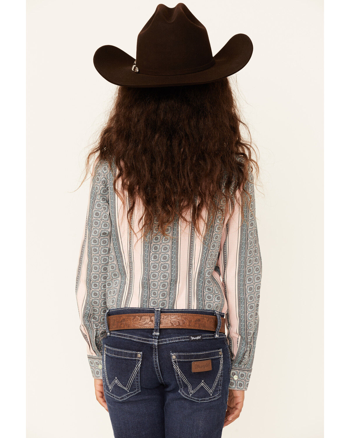 Image #3 - Cruel Girl Girls' Medallion Stripe Long Sleeve Snap Western Shirt, Pink, hi-res
