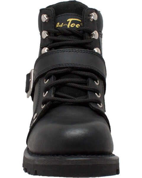 Image #9 - Ad Tec Women's 6" Lace Zipper Biker Boots - Soft Toe, Black, hi-res