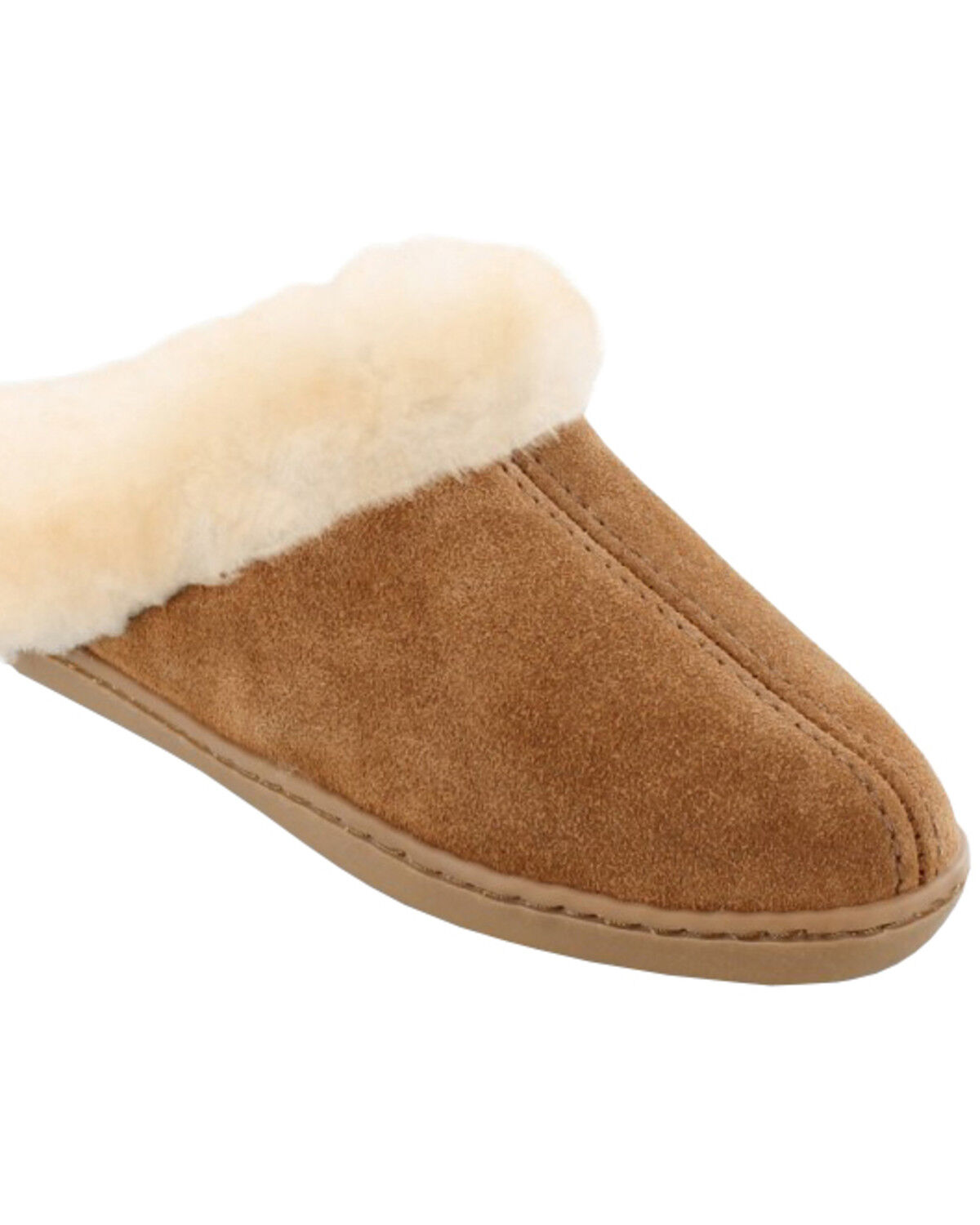 Image #1 - Minnetonka Women's Sheepskin Mule Slippers, Tan, hi-res
