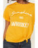 Image #3 - Shyanne Women's Sunshine and Whiskey Short Sleeve Tie-Front Graphic Tee, Gold, hi-res