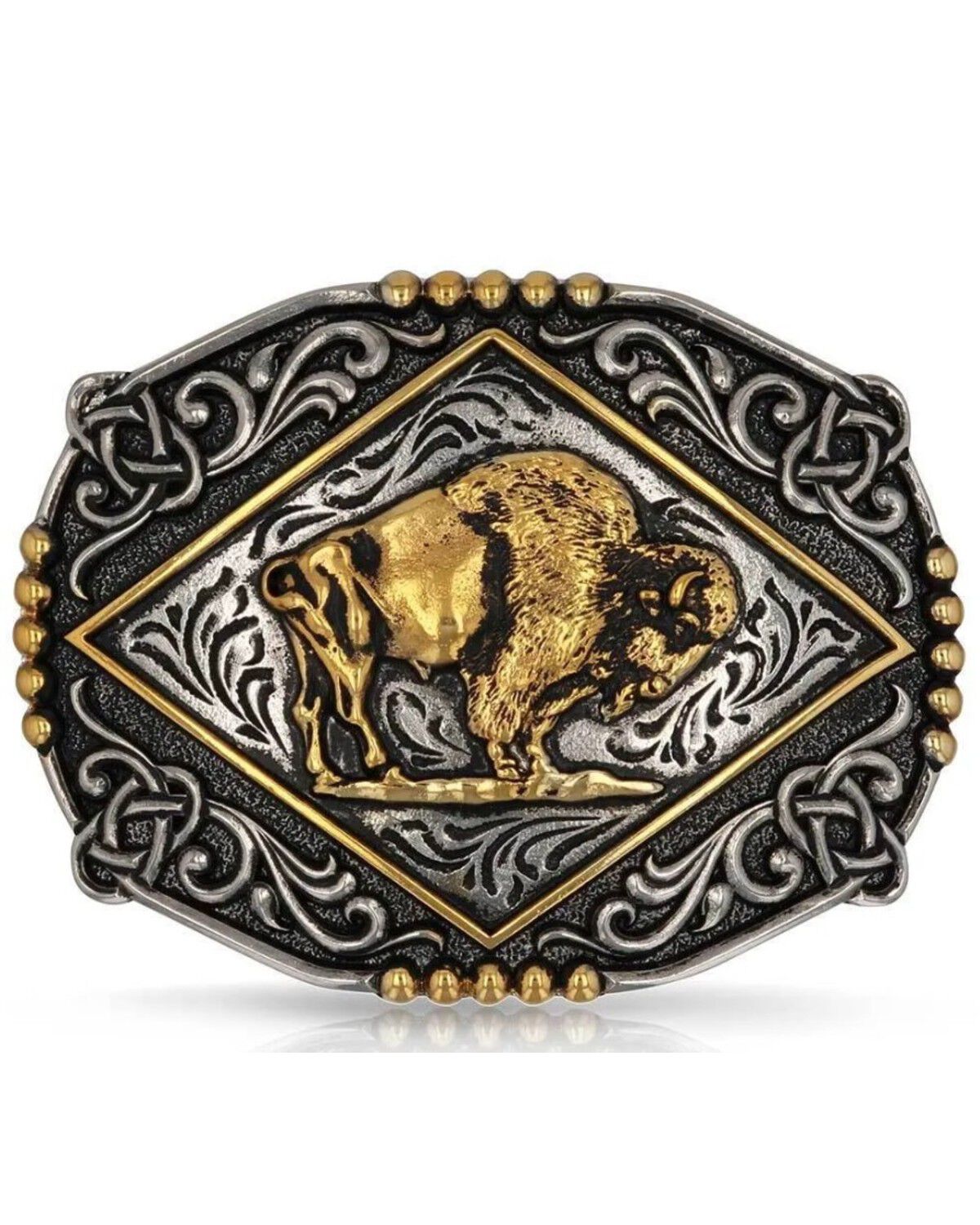 Image #1 - Montana Silversmiths Men's Majestic Valor Belt Buckle, Multi, hi-res