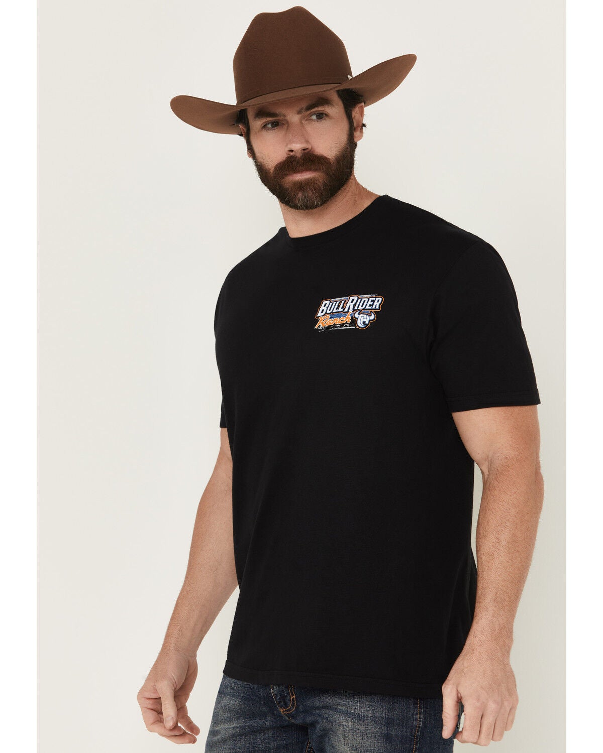 Image #3 - Cowboy Hardware Men's Boot Barn Exclusive Bull Rider Ranch Short Sleeve Graphic T-Shirt, Black, hi-res