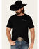 Image #1 - Cody James Men's Don't Mess With 'Merica Back Graphic Short Sleeve T-Shirt , Black, hi-res