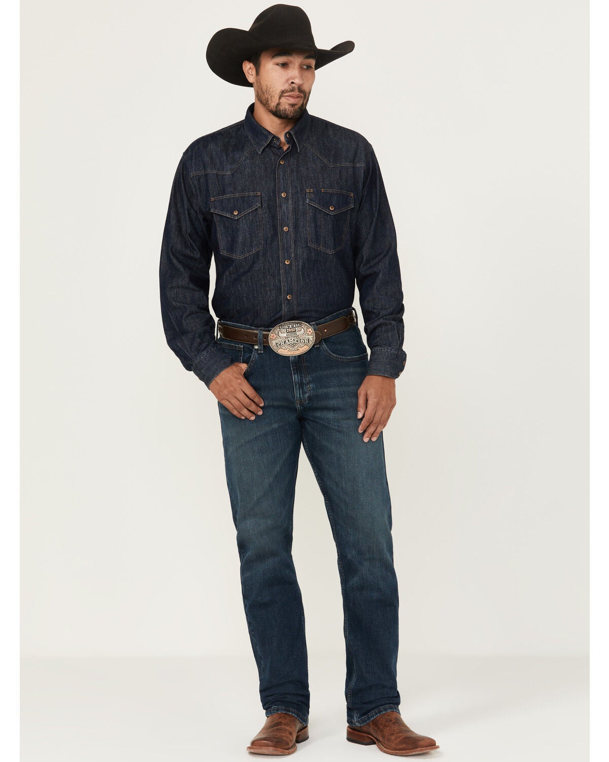 Wrangler Men's 20X Macon Medium Wash Slim Straight Stretch Denim Jeans, Medium Wash, hi-res