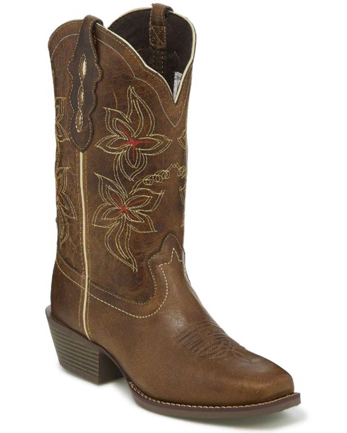 Justin women's square toe cowboy boots Clearance