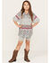 Image #1 - Hayden Girls' Printed Bell Sleeve Tunic, White, hi-res