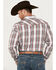 Image #4 - Cowboy Hardware Men's Hombre Plaid Print Long Sleeve Pearl Snap Western Shirt, Grey, hi-res